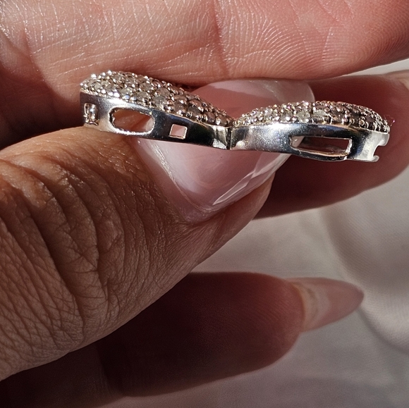 Diamond Heart Outline Pendant 925 - Picture 3 of 7